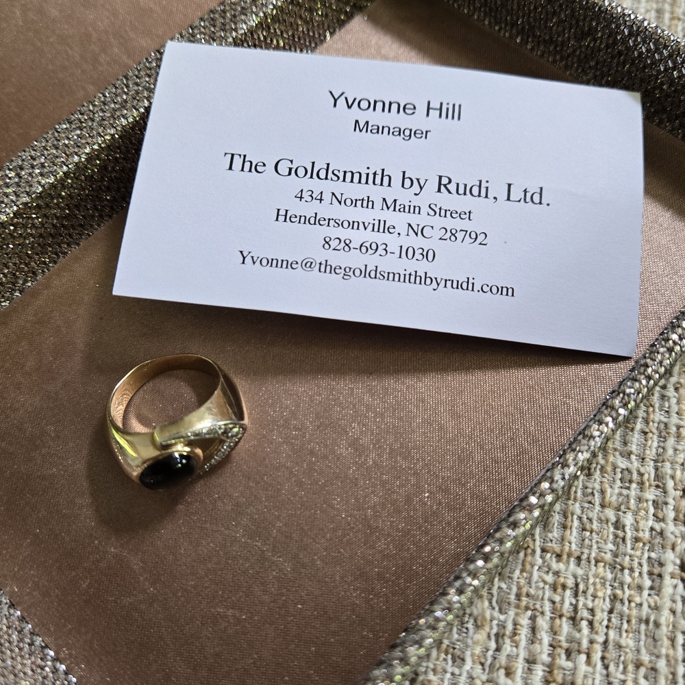 Vintage 14k Gold Sapphire Moonstone Ring - Picture 14 of 15